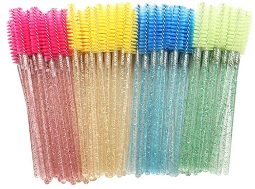 J Shop 50Pcs Spazzola per ciglia usa e getta con manico in cristallo, mascara, strumento per il trucco delle sopracciglia