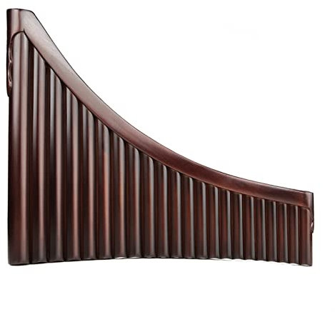 TSTS Panflöte Instrument 22 Rohre C Key Brown Pan Flöte Holzwind Instrument Bambus Handgemachte Rohr (Color : 22G Right Hand)