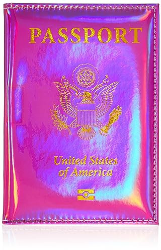 Chrom Reisepasshülle Halter Buch USA, Gold, Rosa, Reisepasshülle
