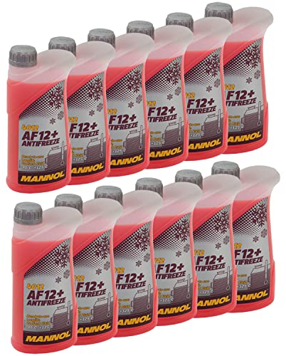 Kühlerfrostschutz MANNOL Longterm Antifreeze 12 X 1 Liter Fertiggemisch -40°C rot