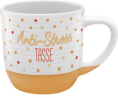 GRUSS & CO Tasse mit Rillen Anti-Stress Tasse | Steinzeug, 40 cl, mehrfarbig | Geschenk Freunde | 48443