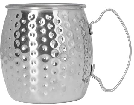 Moskauer Maultier Becher, Exquisite 304 Edelstahl Moscow Mule Cup, 16,9 Oz Große Kapazität Cocktail Becher, 100% Reine Hand Gefertigte Solid Cup, Kreative Gehämmert Maultier Becher mit(Silber)
