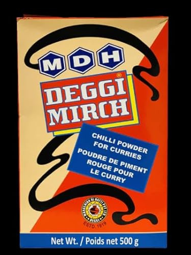 MDH Various Seasoning Masala Powder - Spices Mix Curry Masala Recipe Mixes Casserole Seasoning Herbs - Aromatic & Enhances the flavor of the meal (Deggi Mirch (500g), Pack of 1)