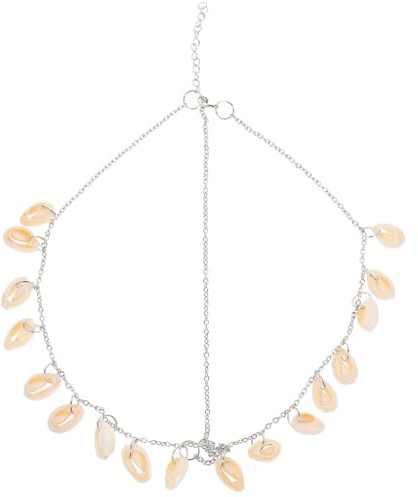 FRCOLOR Bohemian Muschelkopf Kette Stirnband Strand Quaste Muschel Anhänger Kopfschmuck Meerjungfrau Muschelkopf Schmuck Haarband Haarschmuck Für Frauen