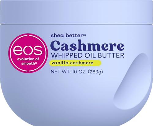 eos Burro di cachemire Whipped Oil Body Burro – Vanilla Cashmere Umidità 72 ore · Ricco burro per il corpo · Per la pelle secca · 283 g (10 oz)