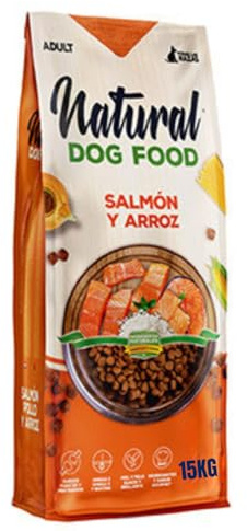 Natural Dog Food Salmón y Arroz - Pienso Premium para Perros Adultos Pequeños y Grandes, Todas Las Razas, Alimento Seco Natural (15 KG.)