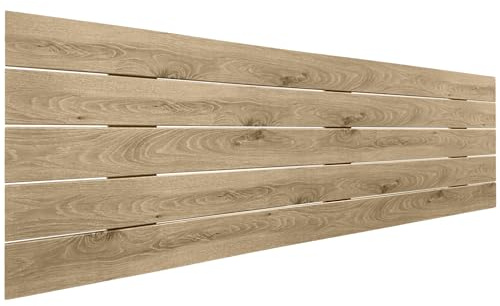 DHOME Sänggavel i Återvunnet MDF-Trä Horisontell Pallstil Pallbädd Inkluderar Beslag (145x46 Palet 5, Cambrian Trä)