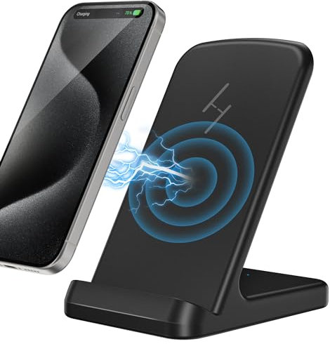Zestiq Wireless Charger, 15W Wireless Charging Stand for iPhone 16 15 14 13 12 11 Pro Max Plus, Samsung Galaxy S25/S24/S23/S22/S21/S20/S10