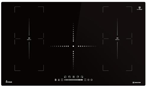 KKT KOLBE | Plaque Induction 90 cm | 9,8 kW | 5 Zones de cuisson | 9 niveaux de puissance | Contrôles Tactiles | Minuterie | IH89005FZ