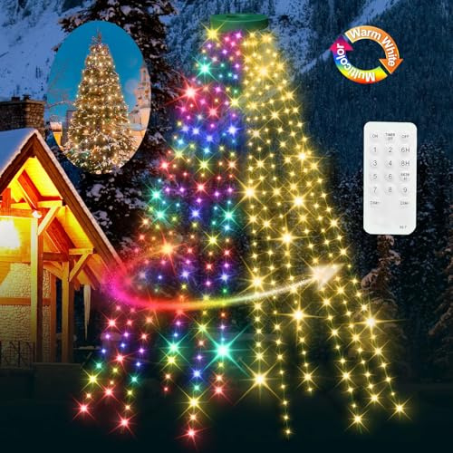 12 Modes Easy Christmas Tree Lights with Ring Indoor Outdoor - 2.2M