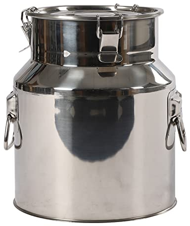 MEHOOSPVN Pot à lait hermétique en acier inoxydable 201 - 14 l - Grande capacité - Pichet à lait - Multifonctionnel - Couvercle anti-fuite avec bouchon à serrage pour vin, huile, jus