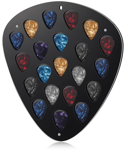 Teenyyou Guitar Pick Display Case Holder Wall Mountable Guitar Pick Storage Holder Case Gifts for Men Music Lovers Players Guitarist Collectible Decoration(Picks, Black-3)