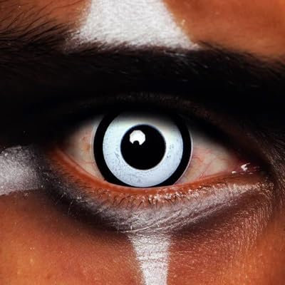 Manson Kontaktlinsen – 3-Monats-Linsen ohne Stärke – Weiße Effektlinsen für Halloween, Cosplay & Horror-Partys – 3-Monats-Linsen für unheimliche Looks – Weiche & komfortable farbige Kontaktlinsen