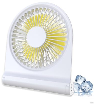 Mini Ventilatore da Tavolo Silenziosoa Batteria 2000mAh, 3 impostazioni di velocità,Testa Girevole a 180 °,Copriventola Rimovibile, Ventilatore Mini USB per casa, ufficio, campeggio