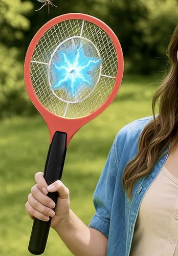 IPEA Elektrischer Mückenschläger klein – 18 cm x 46 cm – Blitzschläger für Fliegen und Fliegende Insekten für Haus, Garten, Camping – funktioniert mit 2 AA-Batterien (Nicht im Lieferumfang enthalten