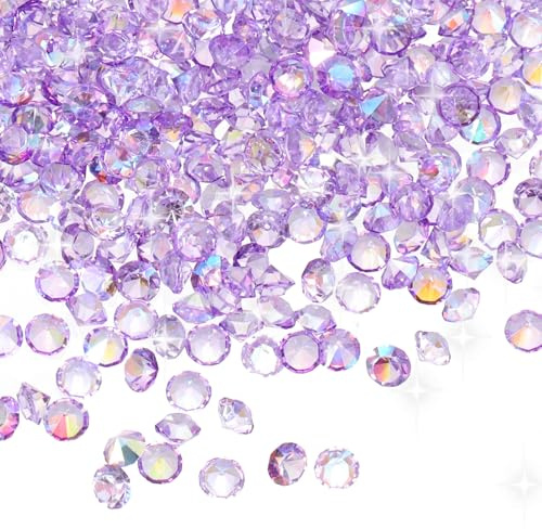 sourcing map 16800 Pcs Wedding Table Scatter Confetti Diamond, 3mm Mini Crystals Acrylic Fake Diamonds Rhinestones for Table Centerpiece Decorations Vase Filler Beads(Light Purple)