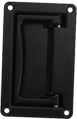 Tofficu 2pcs Ergonomic Recessed Cabinet Door Handle Medium Black Foldable Toolbox Pull for Closets Electric Boxes Durable Corrosion Resistant Furniture Knob with Smooth Burr Surface for