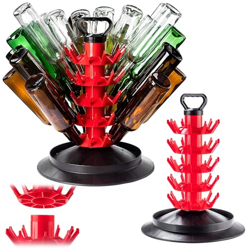 KADAX Abtropfgestell für 50 Flaschen, Flaschenständer aus Kunststoff, Abtropfständer, Flaschenhalter zum Abtropfen von Glasflaschen, Abtropfhalter, Flaschentrockner