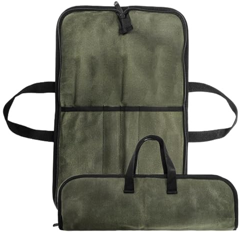 Sac À Couteaux De Chef – Pochette D'ustensiles De Cuisine De Voyage Avec Compartiments, Organisateur De Rouleaux De Couteaux En Toile Cirée, Mallette À Outils Professionnelle | Sac De Rangement Portab