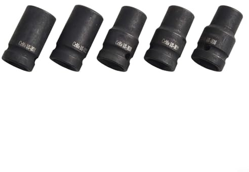 Niceminiwall Juego de 10 llaves de vaso cuadradas de 1/2 pulgada para llave de trinquete eléctrica M6 a M24