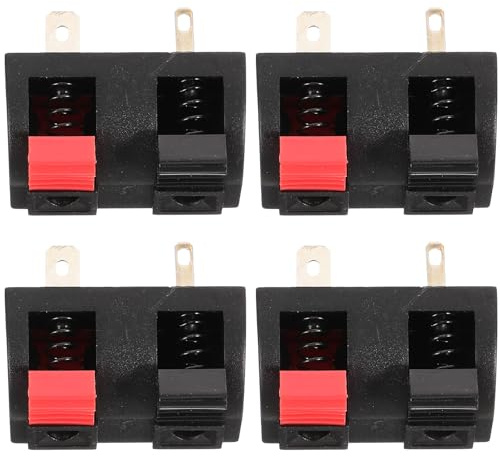 Alipis Connettori Terminali per Altoparlanti Stereo 2 Vie Morsetti per Cavi Audio Set da 4 Pezzi Nero Accessori per Collegamenti Audio Domestici Rapidi e Affidabili