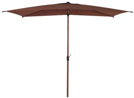 Hespéride - Parasol droit rectangulaire inclinable loompa 3x2m acajou