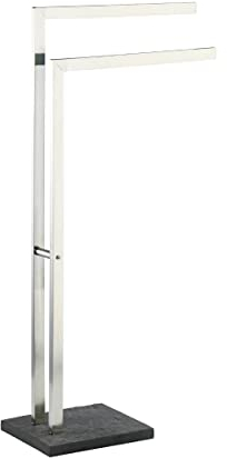 WENKO Handtuchständer Mod. Slate-Rock eleganter freistehender Handtuchhalter in Schiefer-Optik aus rostfreiem Edelstahl 43,5 x 86,5 x 20 cm Anthrazit