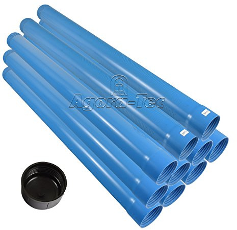 Agora-Tec® Brunnenrohr Set 3 Zoll DN 80 | 10 m | Schlitzweite 0,5 mm | 1 Set
