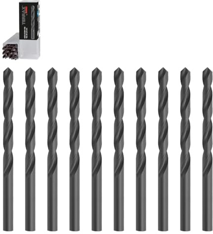 TERRAX by RUKO Spiralbohrer Ø 3,0 – DIN 338 Typ N – HSS-R rollgewalzt im 10er-Pack – Robuster Metallbohrer für Stahl, Edelstahl, Guss, Holz und Kunststoff – bruchsicher & universell