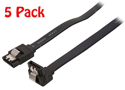 Cable negro Bipra Sata III con bloqueo de pestillo recto a derecho ángulo 90 grados. Compatible con hasta S-ATA / 600; ATA Serial, 1,5 Gb/s / 3 GB/s / 6 GB/s. Compatible con versiones anteriores. Compatible con Sata I y Sata II; 45 cm