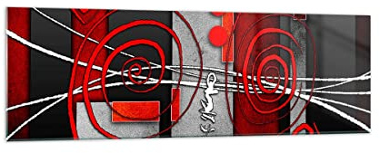 Panorama Bilder auf Glas 160x50cm Glasbild Grafik geometrische figuren kreis Groß XXL Wanddeko Schlafzimmer Küche Wandbilder Dekoration Wohnzimmer Modern Wand Kunstdruck Art GAB160x50-0599