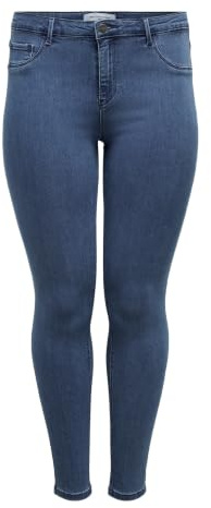 Only Carmakoma Carthunder Push Up Reg SK Jeans MBD Noos, Skinny Donna, Blu (Medium Blue Denim Medium Denim), W39 (Taglia Produttore: 50)