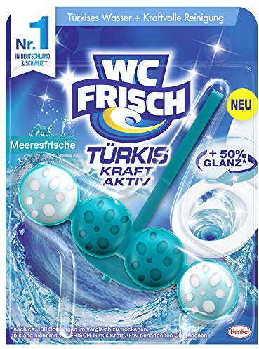 WC fräsch kraft aktiv turkisk spolare havsfärsk, WC-rengörare, 1 st, sköljmedel med 50 procent mer glans