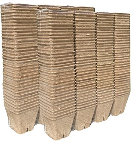 Selections Square Fibre 5cm Plant Pots (Pack of 288) Biodegradable and Compostable for Seeds, Seedlings & Cuttings