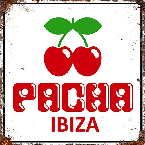 BigBazza Vintage Advertising Wall Tin Plaque Large Square 20x20cm Pub Shed Bar Man Cave Home Bedroom Office Kitchen Gift Metal Sign - Pacha Ibiza Club Holiday Music Hotel inspired