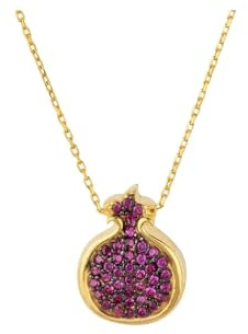 LATELITA Granatäpple rubin rosa hänge halsband guld, Sterling-Silver, Kubisk zirkon