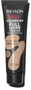 Revlon ColorStay Full Cover Longwear Matte Foundation, Heat & Sweat Resistant Lightweight Face Makeup, Medium Beige (240), 30ml