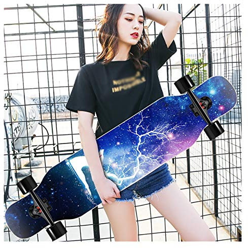 Longboard Drop Through Cruiser Skateboarding, inkl. T-Tool, mit High Speed ABEC Kugellagern, Drop-Through Freeride Skaten Cruiser Boards, Deluxe Longboard 8 Schichten Maple, 107 cm
