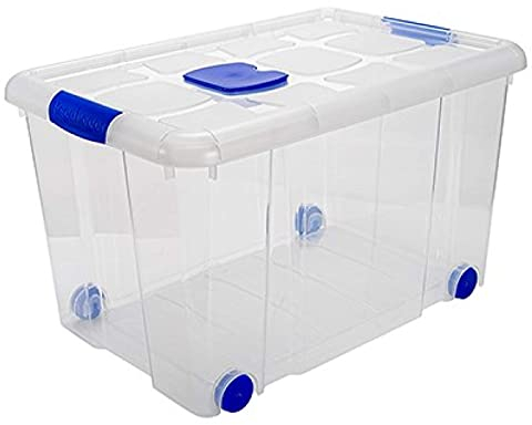 Acan Tradineur – Caja de Almacenamiento – Fabricado en plástico – Contenedor para almacenar Juguetes, Libros, Ropa, Mantas – N.º 4 – 34,5 x 58,5 x 39,5 cm – 55 L