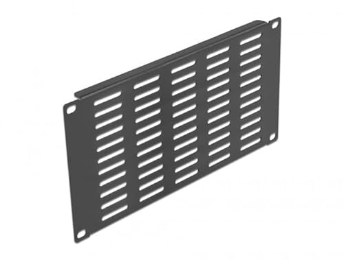 Delock Panel de Armario de Red de 10″ con Rejillas de ventilación Horizontal 3U Negro
