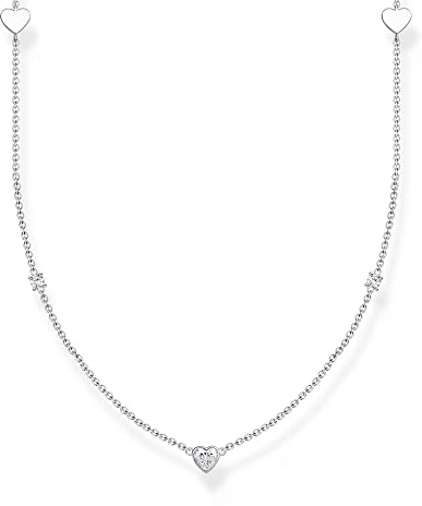 THOMAS SABO Kette mit Herzen und weiße Steine silber 925 Sterlingsilber