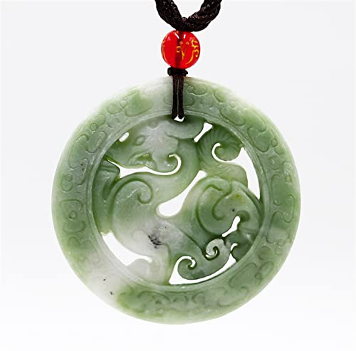 Naturliga jade hängsmycke halsband smycken dubbelsidig snidad amulett mode kinesisk gåvor kvinnor män tröja kedja