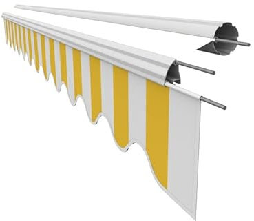 Leudus Markisen Volant Markisenbespannung Sonnenschutz Ersatzstoffe 4.35m*23cm SPD021 Sonnenmarkise fertig genäht