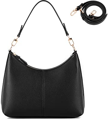 Keyli Women's Shoulder Handbag - WaterProof PU Leather Crossbody Bag, Cute Stylish Clutch Purse with Removable Straps, Top Handle Bag with Zipper - Black
