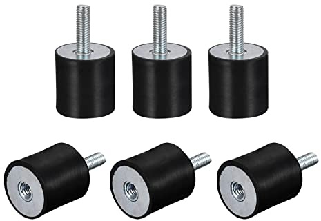 sourcing map 6 Stück M5*16 Gummipuffer, Stoßdämpfer Silentblock Gummibuchsen für Garage Motor Luftkompressor Auto Boot Bobbins（VD20*20 M5*16）