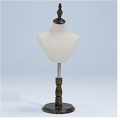 XPLKQXE Freistehende Halskette Schmuck Display Modell Büste Stand, Halsketten Mannequin Torso Show, Jewelry Show Halter (Farbe : Braun, Größe : A)