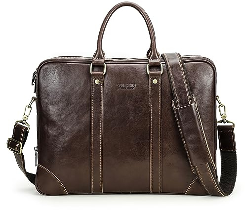 CONTACTS Echtes Leder 14 Herren Messenger Schultertasche Laptop Aktentasche