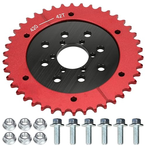 GREHUA 420 Split Chain Sprocket 42 Tooth & Sprocket Adapter Compatible with Coleman CT200U CT200U-EX BT200X Baja Warrior MB165 MB200 Mini Bike Go Kart Predator 212cc 196cc 5.5HP 6.5HP Engine Parts