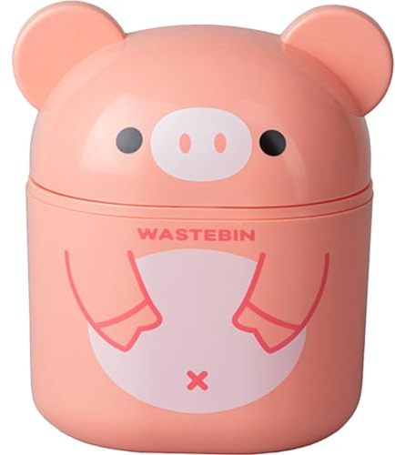 Cabilock Poubelle De Bureau Miniature Avec Couvercle Corbeille De Table Pratique Pour Chambre Et Bureau Petite Poubelle Rose Pour Déchets