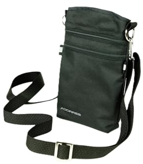 ADORRES Mit Wunschname möglich. Schultertasche, Hüfttasche, Leckerlitasche für Hunde, Futtertasche mit Magnetverschluss und Kotbeutelfach, Leckerlitasche Handyformat Magnetic Black Edition